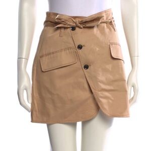 Marissa Webb Tan Button Wrap Skirt Belt Belted